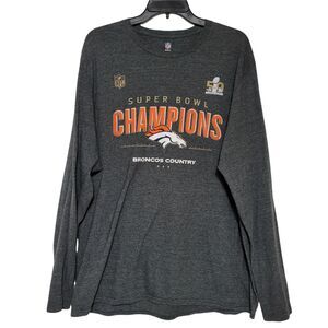 Denver Broncos T-Shirt Mens XL Super Bowl 50 Champions NFL ProLine Long Sleeve